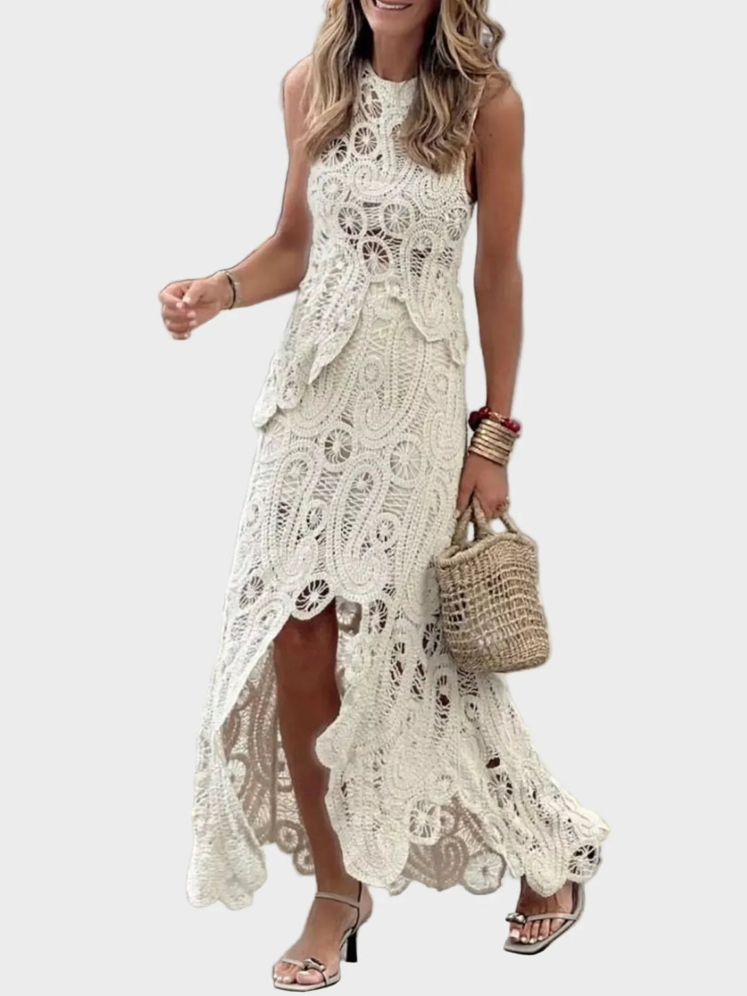 Crochet Sleeveless Tank and Skirt Set