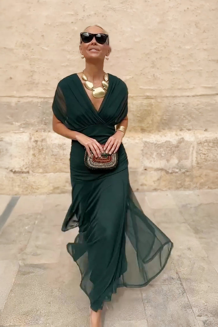 Nefeli - Elegant V-Neck Party Maxi Dress