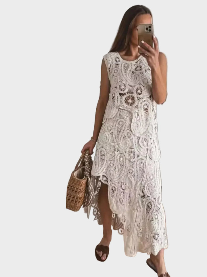 Crochet Sleeveless Tank and Skirt Set