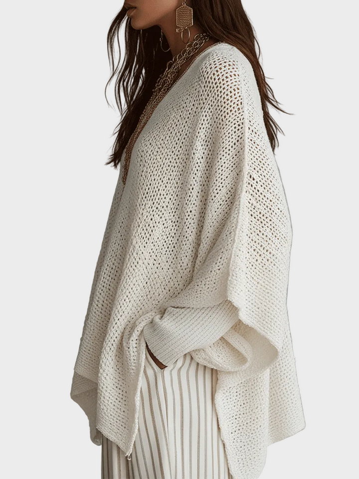 Natalie | Effortless Neutral Bohemian Pullover Knit Top