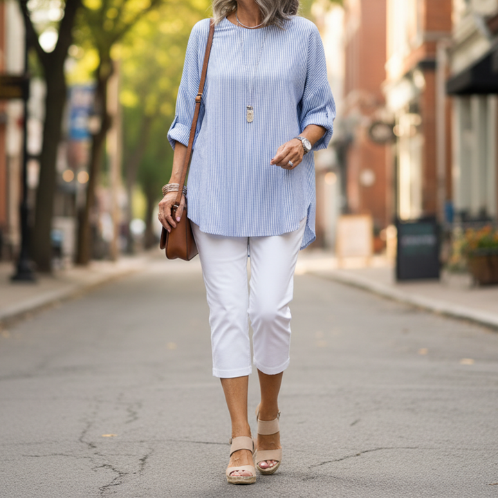 Rhea | Classic Striped Blouse
