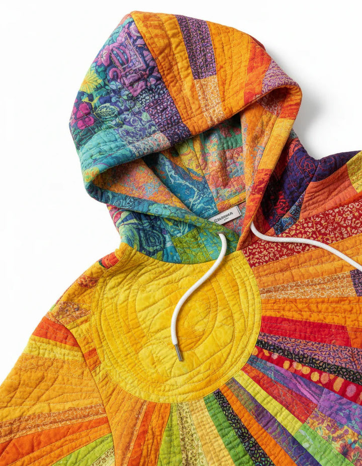 Laura™ - Bohemian Multicolour Patchwork Hoodie
