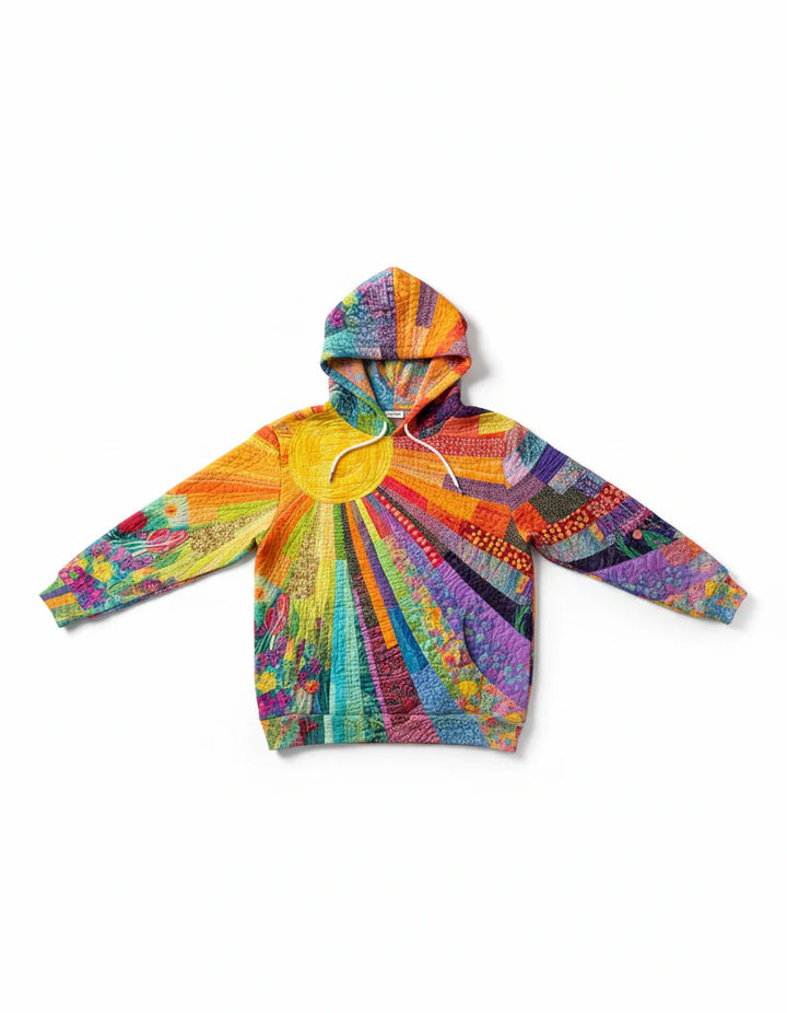 Laura™ - Bohemian Multicolour Patchwork Hoodie