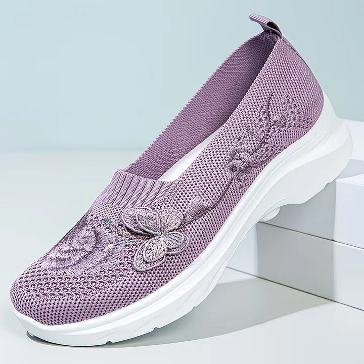 Leetha - Butterfly Embroidered Loafers