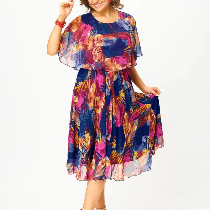 Barbara | Chiffon Midi Dress | Sizes S to 5XL