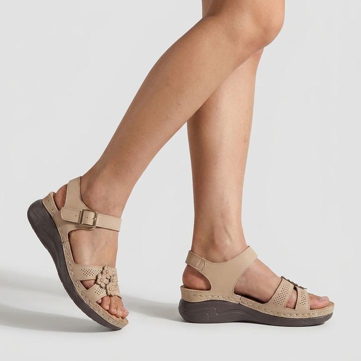 Patricia | Supportive Orthopedic Sandals with Floral Accent