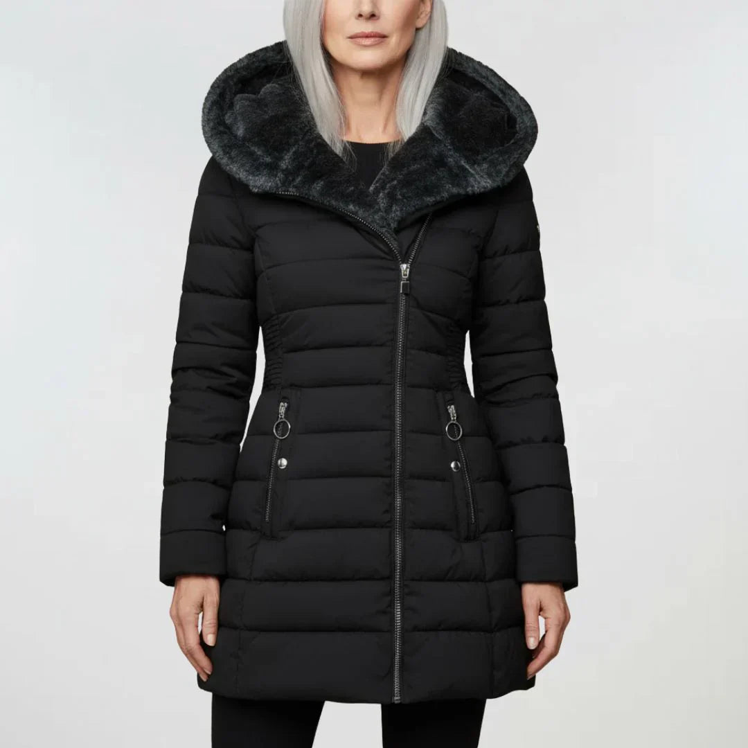 Marian | Slim-Fit Winter Coat with Fur Hood