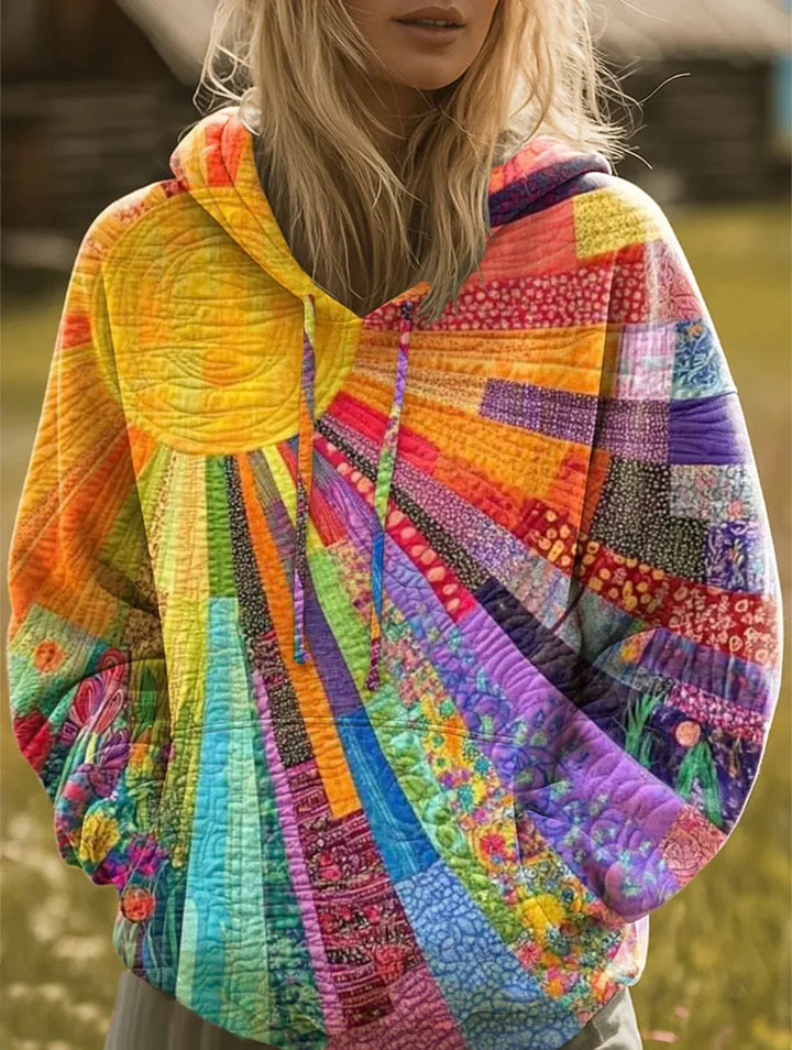 Laura™ - Bohemian Multicolour Patchwork Hoodie