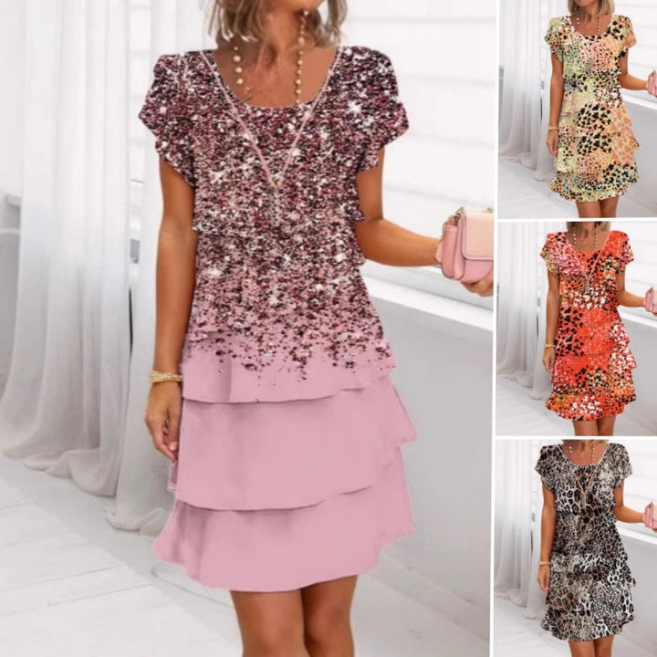 Jonna - Stylish Leopard Print Sequin Dress