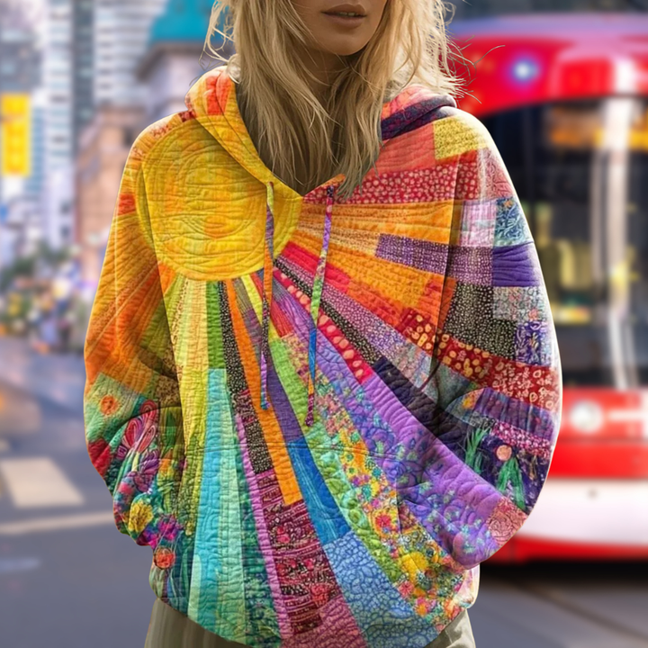 Laura™ - Bohemian Multicolour Patchwork Hoodie