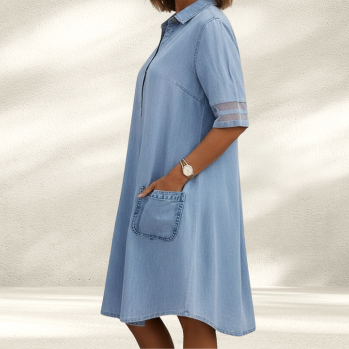 Brittany | Figure Flattering Denim Dress